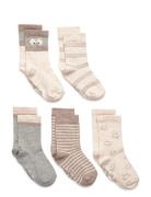 Socks W. Pattern Patterned Minymo