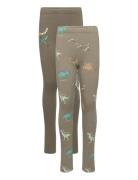Leggings 2 Pack Dinos Green Lindex