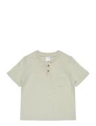 Top Ss Essentials W Placket Green Lindex