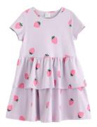 Dress Ss Peplum Aop Purple Lindex