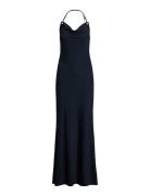 Jersey Cowlneck Halter Gown Black Lauren Ralph Lauren