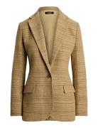 Herringb Linen-Blend Tweed Blazer Brown Lauren Ralph Lauren