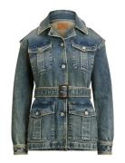 Belted Denim Field Jacket Blue Lauren Ralph Lauren