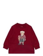Polo Bear Cotton Long-Sleeve Tee Burgundy Ralph Lauren Baby