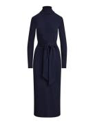 Tie-Front Turtleneck Dress Navy Lauren Ralph Lauren