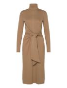 Tie-Front Turtleneck Dress Beige Lauren Ralph Lauren