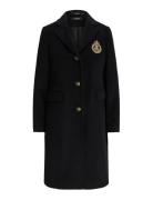 Crest-Patch Wool-Blend Coat Black Lauren Ralph Lauren