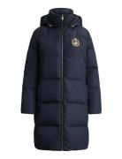 Crest-Patch Hooded Quilted Down Coat Navy Lauren Ralph Lauren