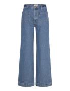 Trousers Denim Wide Patch Mid Blue Lindex