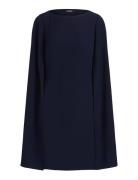 Cape Georgette Cocktail Dress Navy Lauren Ralph Lauren