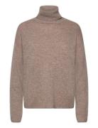 Merino Knit Rollneck Brown A-View