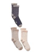 Wool Socks 3-Pack Patterned Minymo