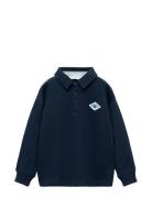 100% Cotton Polo-Style Sweatshirt Navy Mango