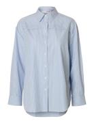 Slfallison Over Ls Shirt B Blue Selected