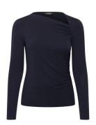 Stretch Jersey Asymmetrical Top Navy Lauren Ralph Lauren