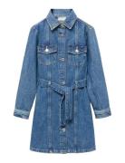 Short Denim Dress Blue Mango