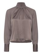 Dante6-Estela Silk Mixed Top Grey Dante6