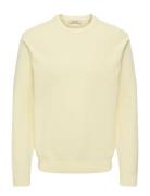 Onstony Rlx 12 Ls Waffle Crew Knit Noos Cream ONLY & SONS