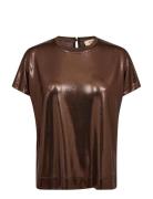 Mmnivola O-Neck Metallic Tee Brown MOS MOSH