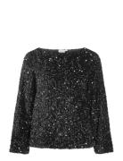 Vifaith Boat Neck L/S Sequin Top/1 Black Vila