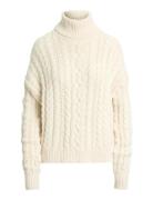 Cable-Knit Turtleneck Sweater Cream Lauren Ralph Lauren