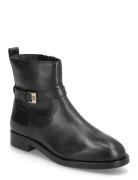 Th Buckle Riding Leather Bootie Black Tommy Hilfiger
