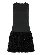 Vibelieve S/S Mix Sequins Dress/Pty/Ka Black Vila