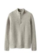 Nlmkleave Ls Half Zip Knit Grey LMTD
