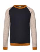Colour Block Blouse Navy FUB