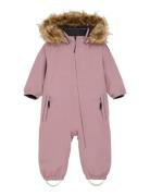 Baby Coverall W. Fake Fur Pink Color Kids