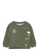 Embroidered Snoopy Sweatshirt Green Mango