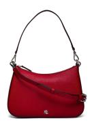 Crosshatch Leather Medium Danni Bag Red Lauren Ralph Lauren