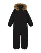Coverall W. Fake Fur Black Color Kids