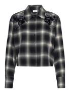 Dante6-Eason Check Embellished Shirt Navy Dante6