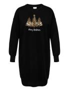 Carsanta Xmas L/S O-Neck Sweat Dress Jrs Black ONLY Carmakoma