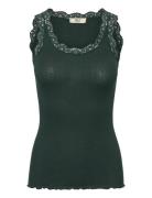 Rmwbalta Modal Sl U-Neck Top Green RM By Rosemunde