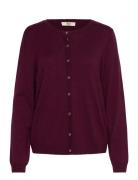 Rmwsofia Wool Ls Short Cardigan Burgundy RM By Rosemunde