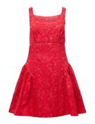 Crea Jacquard Flared Dress Red French Connection