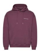 Script Brushback Pullover Hoodie Burgundy Lyle & Scott