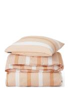 Beige/White Striped Cotton Sateen Bed Set Beige Lexington Home