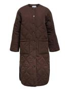 Objallie Ls Lo Long Quilt Jacket Aw Fa25 Brown Object