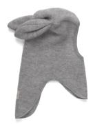 Balaclava Ears Wool Fleece Grey Huttelihut