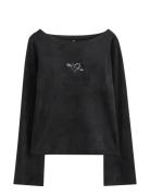 Langærmet Top I Velour Black Lindex