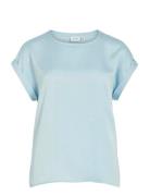 Viellette S/S Satin Top - Noos Blue Vila