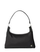 Satin Nylon Small Shoulder Bag Black Calvin Klein
