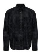 Onsbarney Rlx Check Ls Shirt Cf Black ONLY & SONS