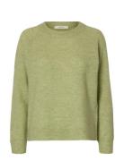 Slflulu Ls Knit O-Neck Noos Green Selected