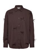 Sljoa Bow Shirt Brown Soaked In Luxury