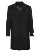Ls Wool Blend Overcoat Black Calvin Klein
