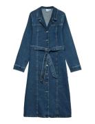 Vmtelly Ls 7/8 Dnm Dress Vi3474 Blue Vero Moda